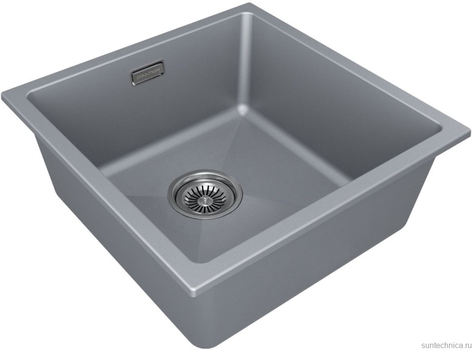 Комплект Мойка Paulmark Lumi LU45-GRM серый металлик + Измельчитель Intenso