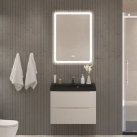 Мебель для ванной комнаты BelBagno Marino 70 подвесная, crema opaco, черная раовина