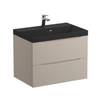 Мебель для ванной комнаты BelBagno Marino 70 подвесная, crema opaco, черная раовина