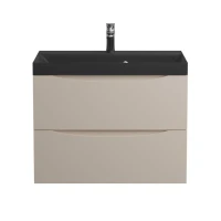 Мебель для ванной комнаты BelBagno Marino 70 подвесная, crema opaco, черная раовина