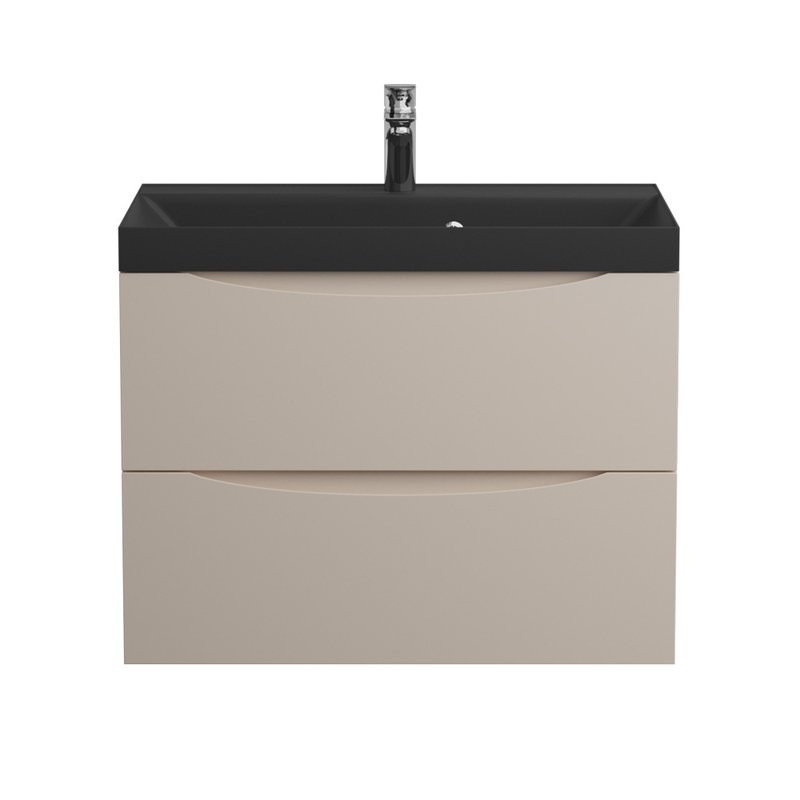 Мебель для ванной комнаты BelBagno Marino 70 подвесная, crema opaco, черная раовина