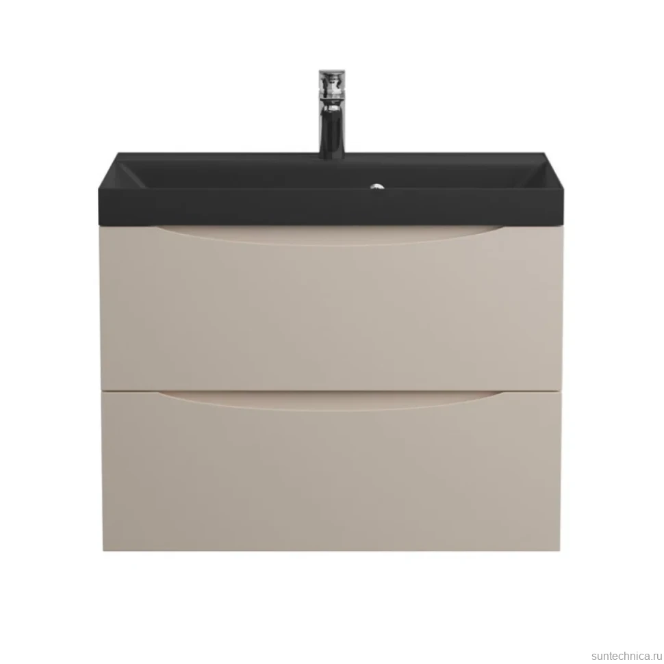 Мебель для ванной комнаты BelBagno Marino 70 подвесная, crema opaco, черная раовина