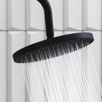 Душевой комплект Термостат Damixa Scandinavian Pure 363000300 для ванны с душем, черный + Стойка Apollo 947000300 черная матовая