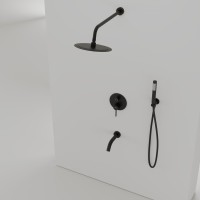 Душевой комплект Sancos Select SC3004MB черный матовый, С ВНУТРЕННЕЙ ЧАСТЬЮ