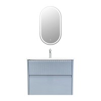 Мебель для ванной комнаты Alavann Wave 80 подвесная, голубой деним