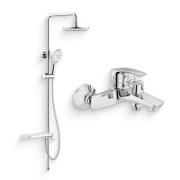 Душевой комплект Смеситель IDDIS Ray RAYSB02i02WA + Стойка RAYSW3Fi76