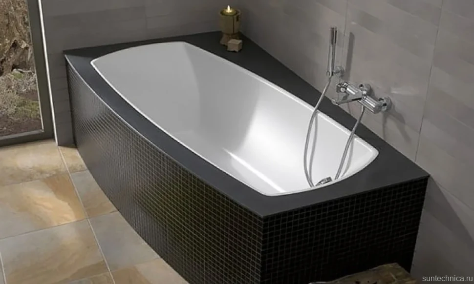 Ванна из искусственного камня Marmo Bagno Элза 170x75 см, встраиваемая, белая, на ножках