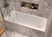 Ванна из искусственного камня Marmo Bagno Элза 170x75 см, встраиваемая, белая, на ножках