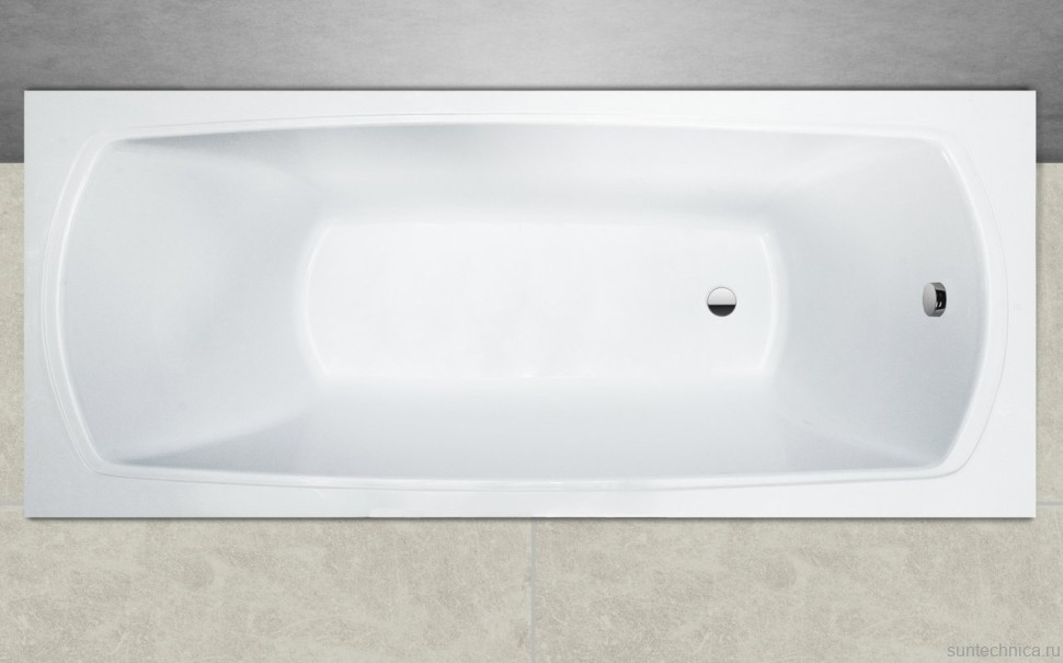 Ванна из искусственного камня Marmo Bagno Элза 170x75 см, встраиваемая, белая, на ножках