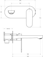 Смеситель для раковины Cezares Stylus STYLUS-BLI1-IN-W0 С ВНУТРЕННЕЙ ЧАСТЬЮ, сатин