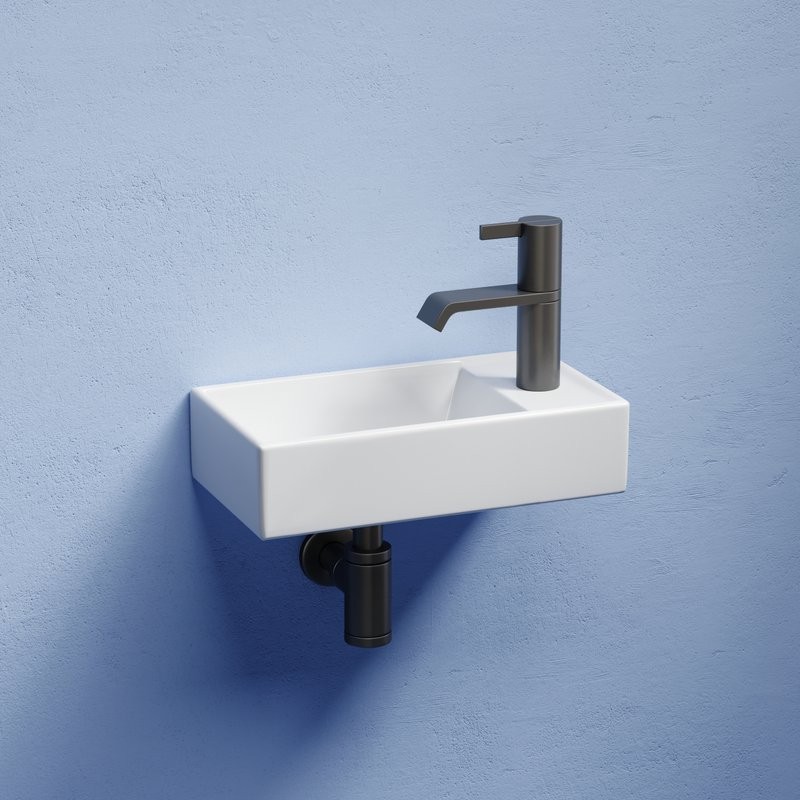 Раковина маленькая в туалет Ceramicanova Element CN6051L белый глянцевый