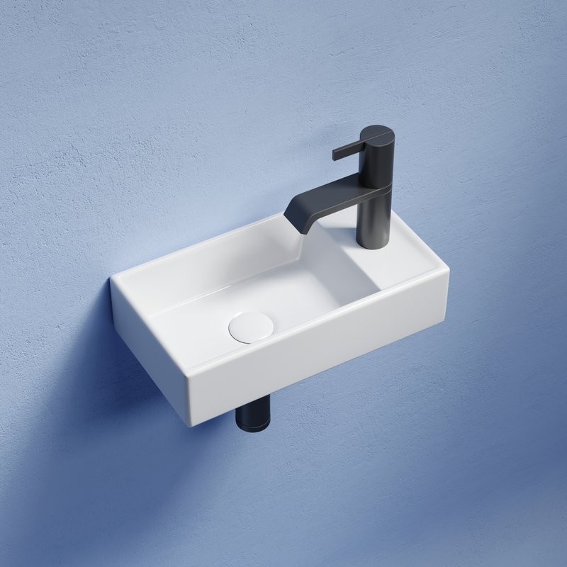 Раковина маленькая в туалет Ceramicanova Element CN6051L белый глянцевый