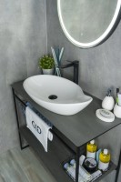 Накладная раковина GID Creativo N9052 65 глянцевая белая, овальная, фаянс