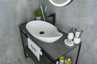 Накладная раковина GID Creativo N9052 65 глянцевая белая, овальная, фаянс