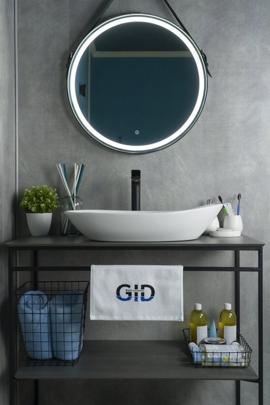 Накладная раковина GID Creativo N9052 65 глянцевая белая, овальная, фаянс