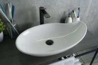 Накладная раковина GID Creativo N9052 65 глянцевая белая, овальная, фаянс