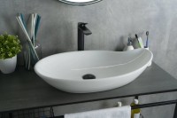 Накладная раковина GID Creativo N9052 65 глянцевая белая, овальная, фаянс