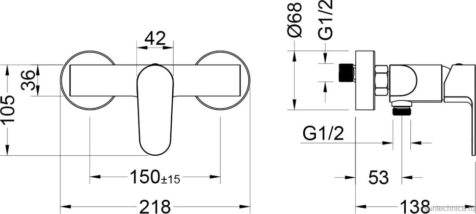 Душевой комплект Смеситель для душа AQUATEK Оберон AQ1260CR + Гарнитур AQ2011CR