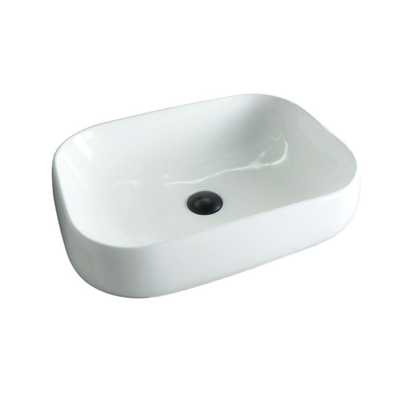 Накладная раковина GID Geometrico N9243 56 глянцевая белая, прямоугольная, фаянс