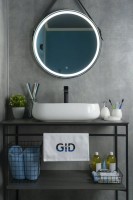 Накладная раковина GID Geometrico N9243 56 глянцевая белая, прямоугольная, фаянс