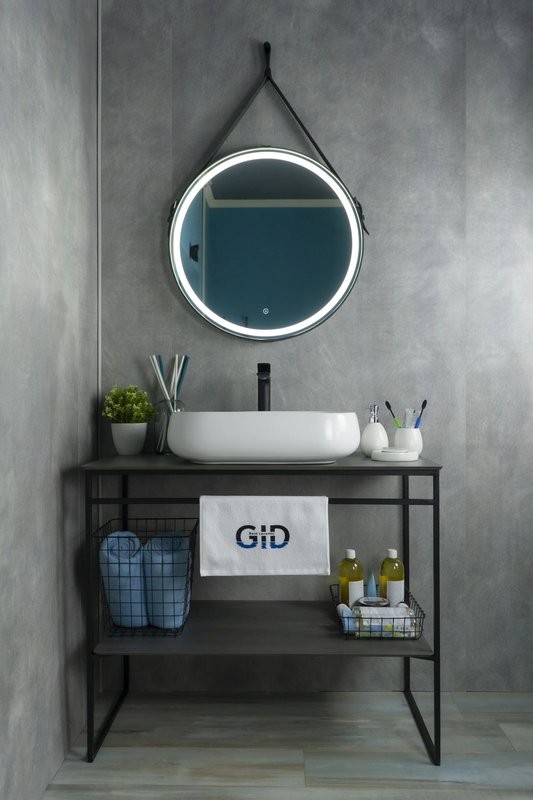 Накладная раковина GID Geometrico N9243 56 глянцевая белая, прямоугольная, фаянс