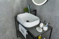 Накладная раковина GID Geometrico N9243 56 глянцевая белая, прямоугольная, фаянс