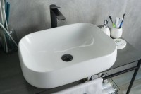 Накладная раковина GID Geometrico N9243 56 глянцевая белая, прямоугольная, фаянс