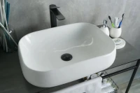 Накладная раковина GID Geometrico N9243 56 глянцевая белая, прямоугольная, фаянс