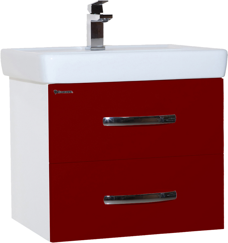 Тумба с раковиной Bellezza Рокко 60 подвесная, красная