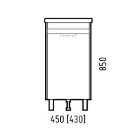 Тумба с раковиной Corozo Остин 45 напольная, сонома