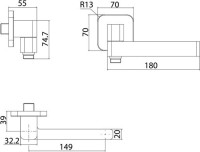 Душевой комплект Смеситель IDDIS Slide SLIBL00i67 + Гарнитур Swedbe Hermes 5136B + Подключение Built-in Shower Accessories 004BL00i62 + Излив SLIBL0Si63