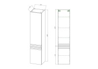 Шкаф-пенал для ванной AQUATEK Вега AQ70035R-MG серый матовый, петли справа