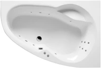 Акриловая ванна Excellent Newa WAEX.NEP16.LINE P 160x95 см, угловая, правая, пристенная, с гидромассажем, белая, асимметричная, с каркасом, со сливом-переливом