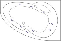 Акриловая ванна Excellent Newa WAEX.NEP16.LINE P 160x95 см, угловая, правая, пристенная, с гидромассажем, белая, асимметричная, с каркасом, со сливом-переливом
