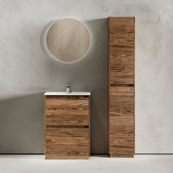 Мебель для ванной комнаты Sancos Libra Floor 60 дуб чарльстон, белая раковина CN7001