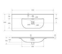 Мебельная раковина BelBagno 100 глянцевая белая