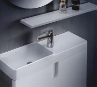 Мебельная раковина Belux Даллас 70 L накладная, глянцевая белая, прямоугольная, искусственный мрамор