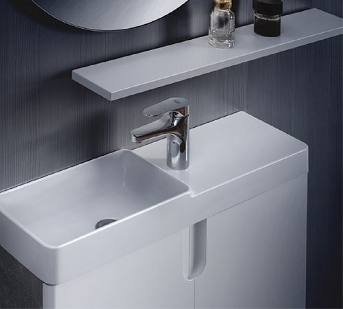 Мебельная раковина Belux Даллас 70 L накладная, глянцевая белая, прямоугольная, искусственный мрамор