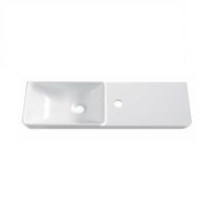 Мебельная раковина Belux Даллас 70 L накладная, глянцевая белая, прямоугольная, искусственный мрамор