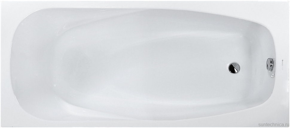 Акриловая ванна Vagnerplast Aronia 170x75 см, пристенная, белая, с каркасом