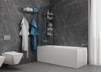 Акриловая ванна Vagnerplast Aronia 170x75 см, пристенная, белая, с каркасом