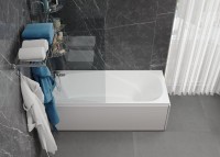 Акриловая ванна Vagnerplast Aronia 170x75 см, пристенная, белая, с каркасом