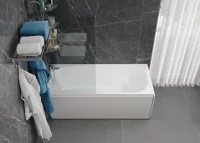 Акриловая ванна Vagnerplast Aronia 170x75 см, пристенная, белая, с каркасом