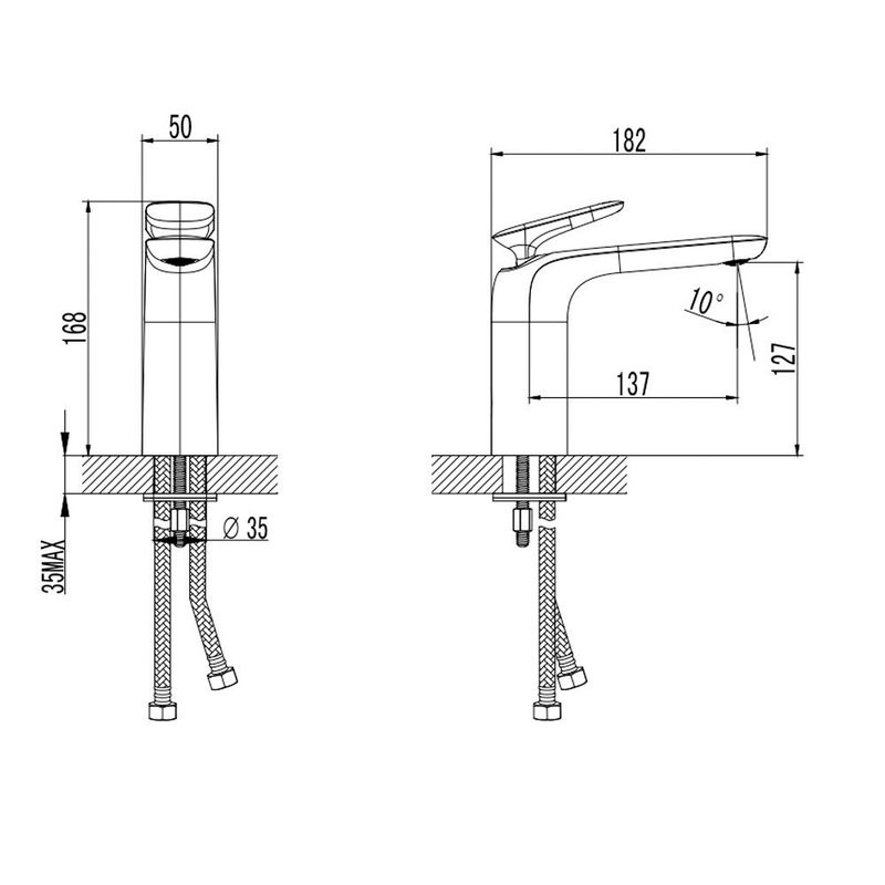 Смеситель для раковины хром, AQUAme Como AQM6510CR
