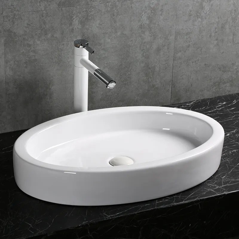 Накладная раковина Ceruttispa CR7045 60 глянцевая белая, овальная