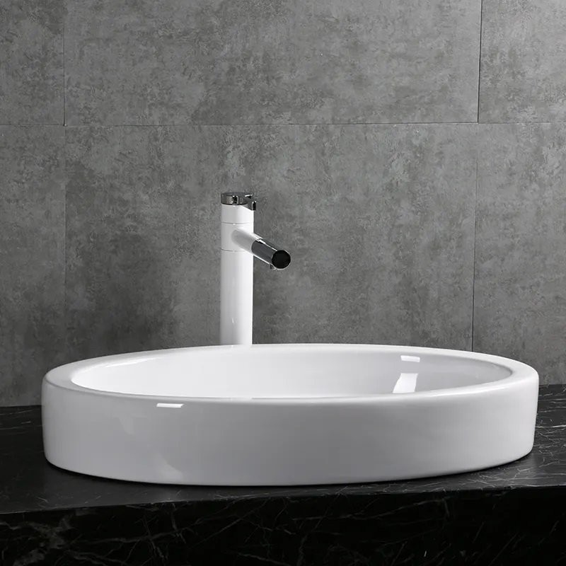 Накладная раковина Ceruttispa CR7045 60 глянцевая белая, овальная