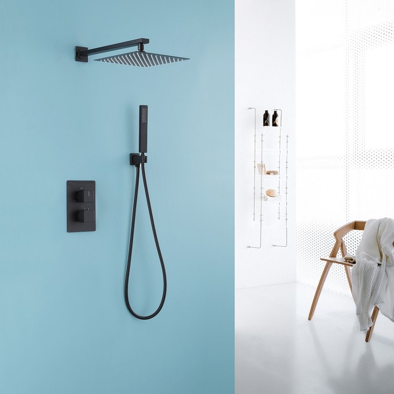 Душевой комплект Abber Daheim AF8251B С ВНУТРЕННЕЙ ЧАСТЬЮ, матовый черный