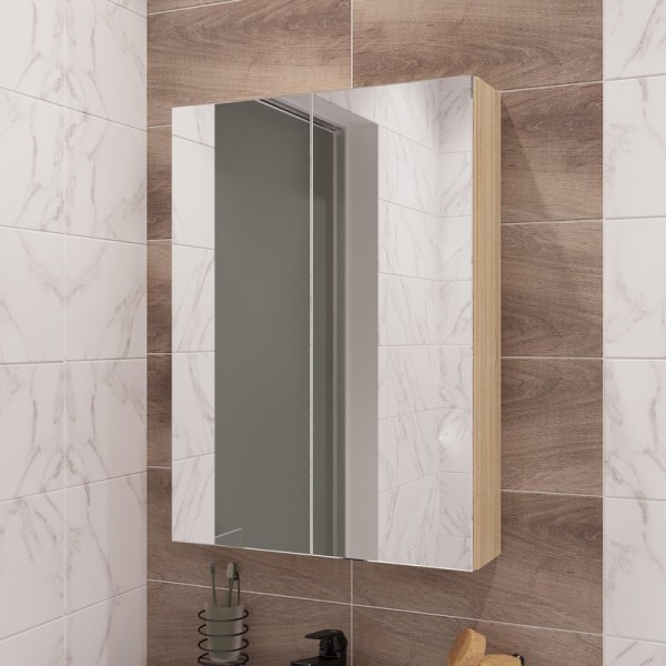 Зеркало-шкаф DIWO Архангельск 50 см универсальное, дуб сонома