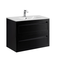 Тумба с раковиной Art&Max Platino 80 подвесная, черная матовая