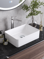 Накладная раковина Cezares 41 глянцевая белая, прямоугольная, фаянс